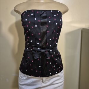 WHBM Polka Bow Boned Corset Top 12